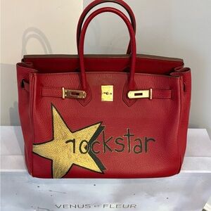 Rockstar Red “Birkin” Tote Bag